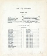 Table of Contents, Decatur County 1921